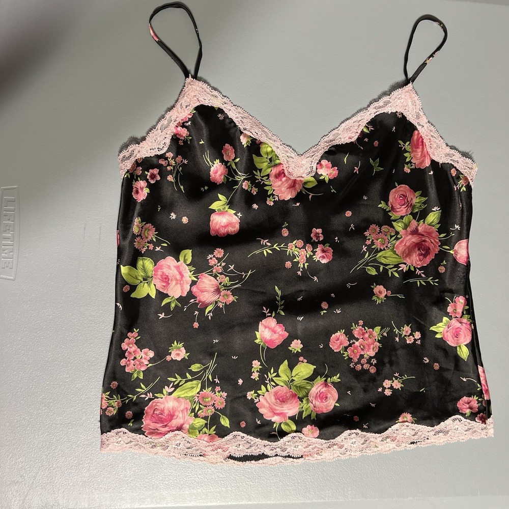 VTG Victoria's Secret  Babydoll‎ Tank Top Satin Women's M Fairy Whimsy 90s Y2K